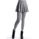 Light Gray Leggings with A-line Skirt Cover