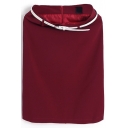Red High Waist Belted Pencil Skirt