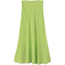 Green Chiffon A-line Maxi Skirt