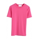 Must-have Style Plain Candy Color Short Sleeve Tee