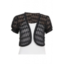 Lace Crochet Short Sleeve Cropped Thin Cardigan