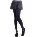 Dark Gray Leggings with A-line Skirt Cover