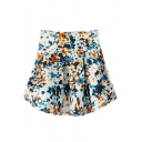 Colorful Print A-Line Pleated Mini Skirt