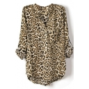 Cool Leopard Print Shirt with Epaulet