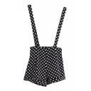 Polka Dot Print Fitted High Waist Overalls - Beautifulhalo.com