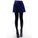 Plain  A-line Pleuche Skirt
