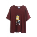 Theif Simpson&Letter Print Tee