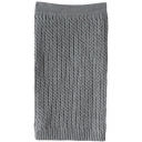 Gray Vintage Cable Knitted Midi Skirt