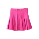 Plum Pleated Tennis Style Skirt