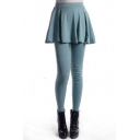 Lake Green Leggings with A-line Skirt Cover