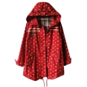 All Over Snowflake Print Mori Girl Style Hooded Coat