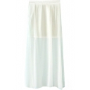 White High Waist Split Maxi Chiffon Skirt