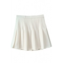 White Pleated Tennis Style Skirt