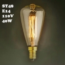 ST48 110V  48*110mm E14 40W Edison Bulb