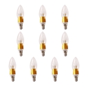 10Pcs E14 Candle Bulb 3W Golden 360° Warm White