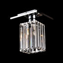 Square and Rectangle Faceted Clear Crystal Charming Semi Flush Mount Lighting