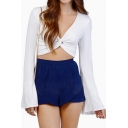 Twist Front Detail Long Skeeve Cropped Top