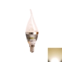 10Leds 5W  E14 Candle Bulb  Silver 180° Warm White