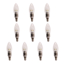 10Pcs E14 Candle Bulb 3W Silver 360° Warm White