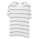 Thin Stripe Short Sleeve Basic T-Shirt
