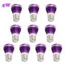 10Pcs Purple Globe Bulb 300lm E27 5W  Warm White Light