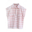 Pink Plaid Short Sleeve Pocket Shirt