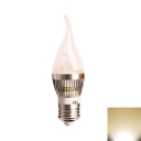 Warm White LED Candle Bulb 5W Silver E27   180°