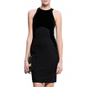 Plain Mesh Cutout Sheer Long Sleeve Midi Dress - Beautifulhalo.com