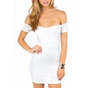 White Sexy Off-The-Shoulder Mini Dress