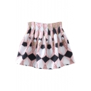 Pink Geometry Mini Pleated Skirt
