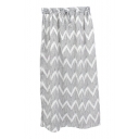 Light Gray Curve Pattern Drawstring Waist Chiffon Tube Skirt