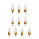 10Pcs Warm White E14 Candle Bulb 3W Golden 360°