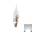 3W 6Leds E14 Candle Bulb  Silver 360° Cool White