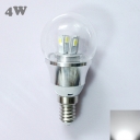 6000K  E14 4W 85-265V Mini LED Ball Bulb  in Silver Fiinish