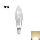 Silver E14 3W 85-265V LED Candle Bulb