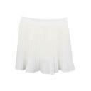 White Fresh Style Pleated High Waist Skirt