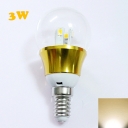 E14 3W 85-265V Mini LED Ball Bulb  in Gold Fiinish