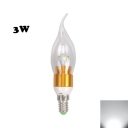 E14 360° Golden  3W 85-265V Cool White LED Candle Bulb
