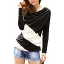 Stripe Print Batwing Sleeve Long Sleeve Fitted T-Shirt