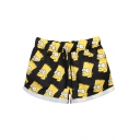 The Simpsons Print Sports Shorts with Drawstring Waist