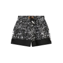 Snowflake and Letter Print Loose Shorts with Drawstring Waist