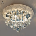 Traditional Round Shape Crystal Flush Mount Light or Pendant