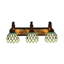 Beige Pattern 24 Inch Bathroom Vanity Lighting in Tiffany Stained Glass Style
