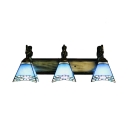 Three-light Mermaid 24 Inch Bathroom Lighting  in Tiffany Stained Glass Style