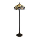 Fancy Pattern 20 Inch Wide Floor Lamp in Tiffany Stained Glass Style