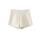 Zip Side Plain Geometric Mid Waist Shorts