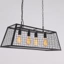 31 1/2'' W Industrial 4 Light Large LED Pendent with Lattice Shade