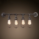 4 Light Pipe LED Wall Sconce with Cage