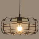 Old Steel Birdcage 1 Light Industrial Small LED Pendant