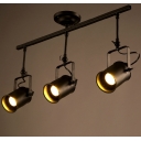 Three-Light Black Iron Spotlight LED Close to Ceiling Light